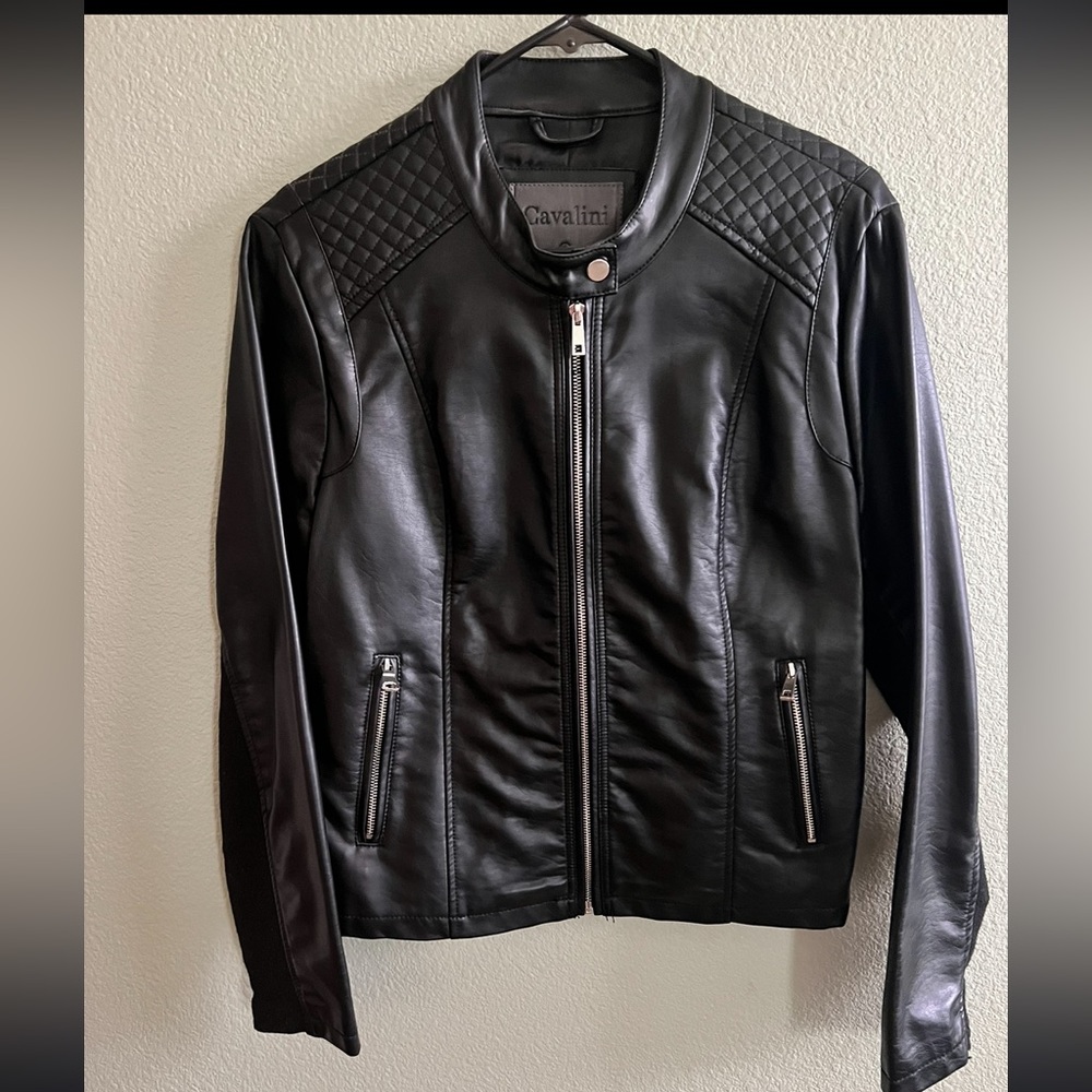 Black leather jacket